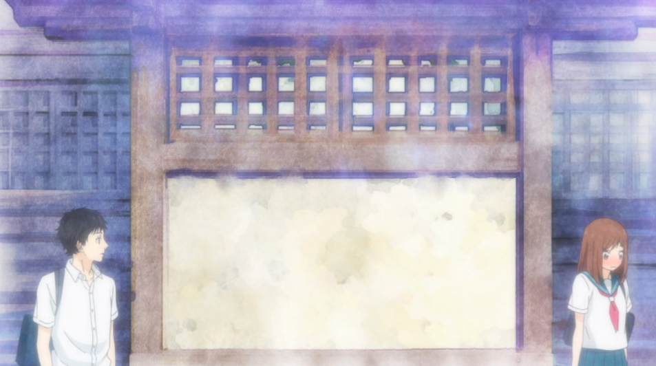 Futaba drying herself up-Ao Haru Ride Episode 1